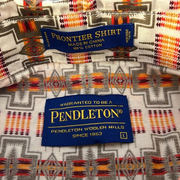 Pendleton Frontier‎ Cowboy Aztec shirt, pearl snaps. Excellent condition. Size L - Picture 6 of 6